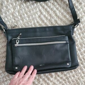 Relic Black Shoulder Bag with Silver Accents